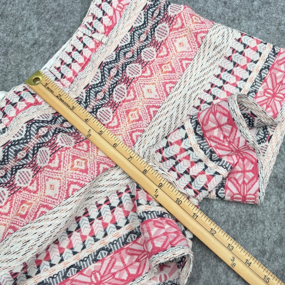 Dalia Womens Pink & White Geometric Patterned Shorts Size‎ 6 Cotton Blend - Picture 6 of 11